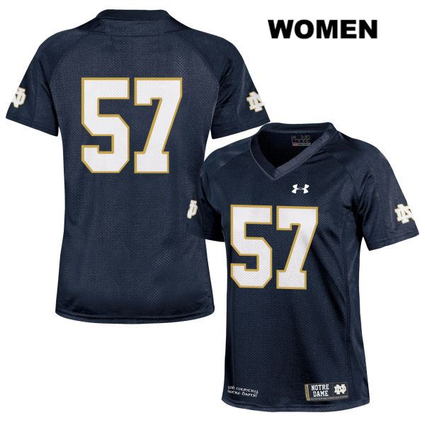 Women's NCAA Notre Dame Fighting Irish #57 Jayson Ademilola Stitched College Under Armour Authentic Navy No Name Football Jersey YL10G72NO